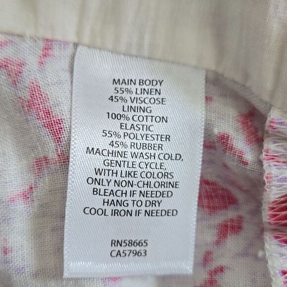 Open Edit Puff Sleeve Square Neck Floral Print Crop Top Linen blend - Picture 7 of 8